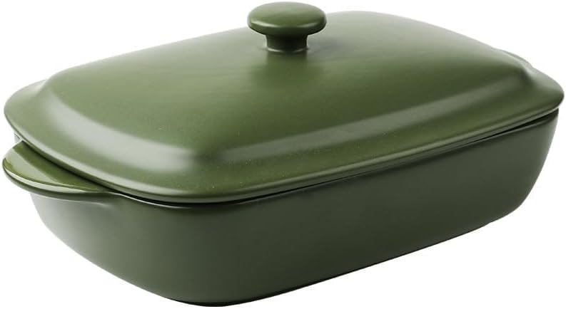 TUSIMI Ceramic Casserole Dish with Lid,33oz Covered Rectangular Baking Dish with Lid,Deep Casserole Cookware Bakeware,Oven Safe and Dishwash Safe - Image 2